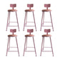 Nordic Armless Backrest Counter Stool Iron Couture Bar Stool with Cushion and Pedal Pink 6 Piece Set Clearhalo 'Bar Furniture' 'Bar Stools' 'bar_stools' 'furn' 'furn_bar_stools' 'Furniture' 'Kitchen & Dining Furniture' 6152213