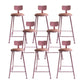 Nordic Armless Backrest Counter Stool Iron Couture Bar Stool with Cushion and Pedal Pink 8 Piece Set Clearhalo 'Bar Furniture' 'Bar Stools' 'bar_stools' 'furn' 'furn_bar_stools' 'Furniture' 'Kitchen & Dining Furniture' 6152214