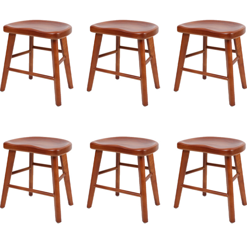 Contemporary Style Solid Wood Home Stool Matte Finish with Footrest