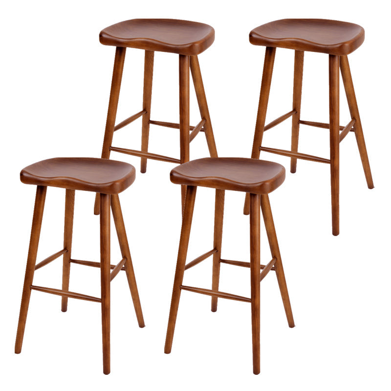 Contemporary Style Solid Wood Home Stool Matte Finish with Footrest