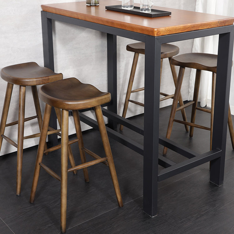 Contemporary Style Solid Wood Home Stool Matte Finish with Footrest