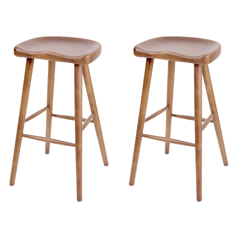Contemporary Style Solid Wood Home Stool Matte Finish with Footrest