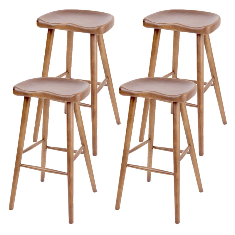 Contemporary Style Solid Wood Home Stool Matte Finish with Footrest