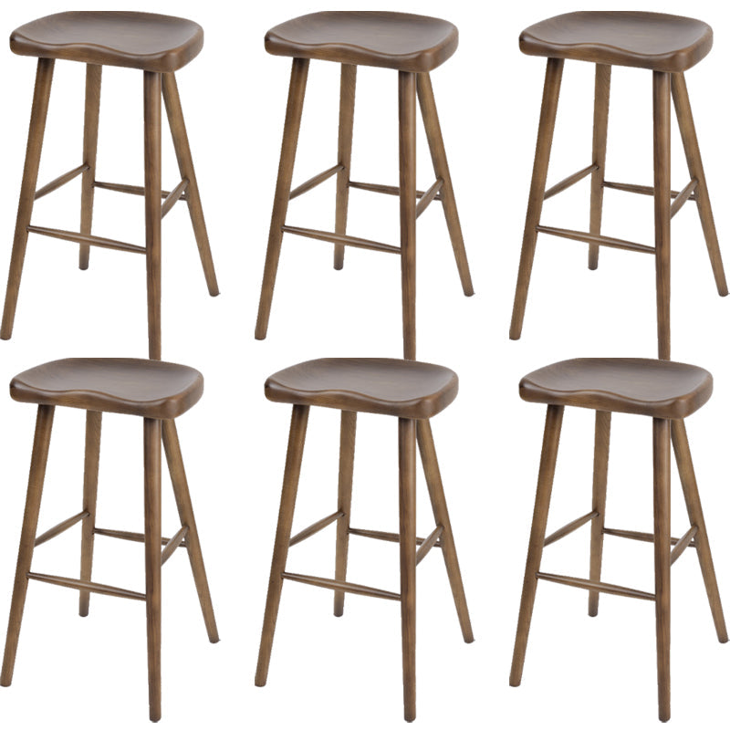 Contemporary Style Solid Wood Home Stool Matte Finish with Footrest
