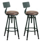 Modern Armless Rotatable Counter Stool Iron Bar Stool with Pedal