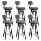 Modern Armless Rotatable Counter Stool Iron Bar Stool with Pedal