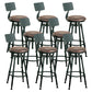 Modern Armless Rotatable Counter Stool Iron Bar Stool with Pedal