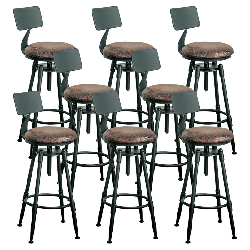 Modern Armless Rotatable Counter Stool Iron Bar Stool with Pedal