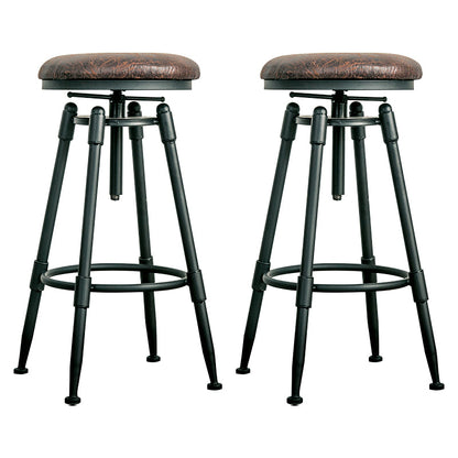 Modern Armless Rotatable Counter Stool Iron Bar Stool with Pedal
