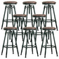 Modern Armless Rotatable Counter Stool Iron Bar Stool with Pedal