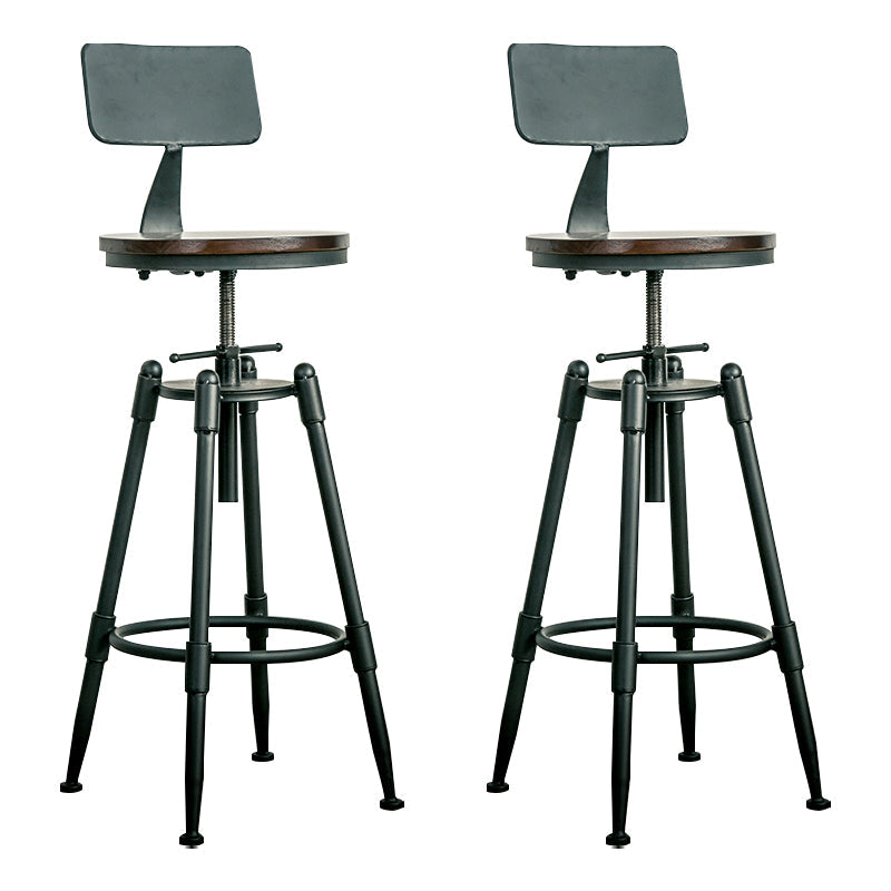 Modern Armless Rotatable Counter Stool Iron Bar Stool with Pedal