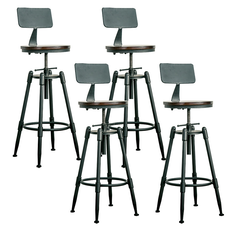 Modern Armless Rotatable Counter Stool Iron Bar Stool with Pedal
