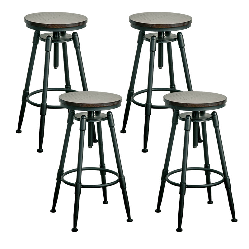 Modern Armless Rotatable Counter Stool Iron Bar Stool with Pedal