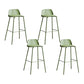 Plastic Stool Contemporary Low Back Bar Height Stool with Metal Legs