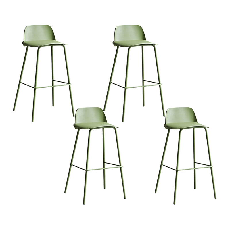 Plastic Stool Contemporary Low Back Bar Height Stool with Metal Legs