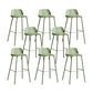Plastic Stool Contemporary Low Back Bar Height Stool with Metal Legs