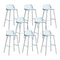 Plastic Stool Contemporary Low Back Bar Height Stool with Metal Legs