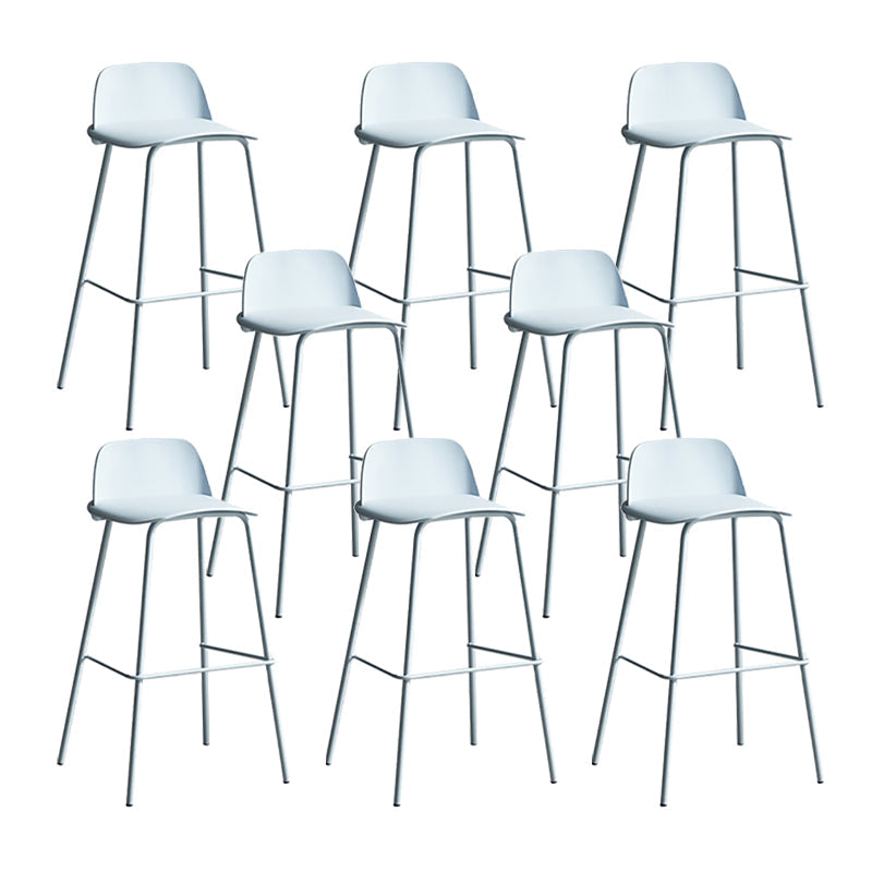 Plastic Stool Contemporary Low Back Bar Height Stool with Metal Legs