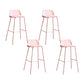Plastic Stool Contemporary Low Back Bar Height Stool with Metal Legs