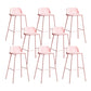 Plastic Stool Contemporary Low Back Bar Height Stool with Metal Legs