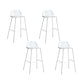 Plastic Stool Contemporary Low Back Bar Height Stool with Metal Legs