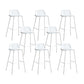 Plastic Stool Contemporary Low Back Bar Height Stool with Metal Legs