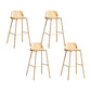 Plastic Stool Contemporary Low Back Bar Height Stool with Metal Legs