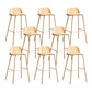 Plastic Stool Contemporary Low Back Bar Height Stool with Metal Legs