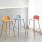 Plastic Stool Contemporary Low Back Bar Height Stool with Metal Legs