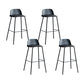 Plastic Stool Contemporary Low Back Bar Height Stool with Metal Legs