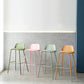 Plastic Stool Contemporary Low Back Bar Height Stool with Metal Legs