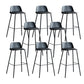 Plastic Stool Contemporary Low Back Bar Height Stool with Metal Legs