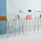 Plastic Stool Contemporary Low Back Bar Height Stool with Metal Legs