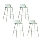 Plastic Stool Contemporary Low Back Bar Height Stool with Metal Legs