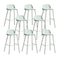 Plastic Stool Contemporary Low Back Bar Height Stool with Metal Legs