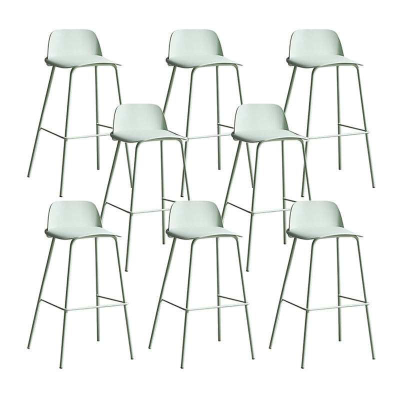 Plastic Stool Contemporary Low Back Bar Height Stool with Metal Legs