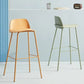 Plastic Stool Contemporary Low Back Bar Height Stool with Metal Legs