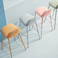 Plastic Stool Contemporary Low Back Bar Height Stool with Metal Legs