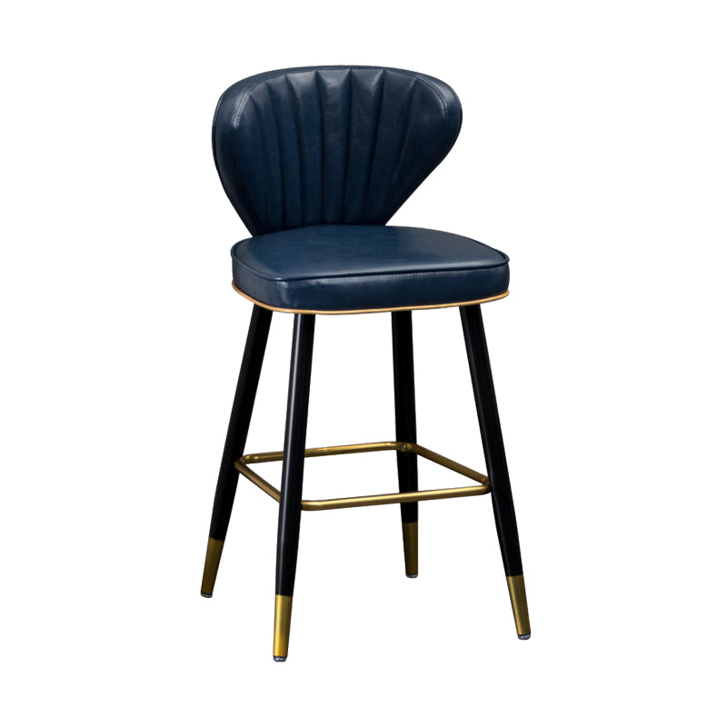 Nordic Style Bar Stool Metal Counter Bar Stool for Restaurant Navy Blue 1 Piece Clearhalo 'Bar Furniture' 'Bar Stools' 'bar_stools' 'furn' 'furn_bar_stools' 'Furniture' 'furniture_bar_stools' 'Kitchen & Dining Furniture' 6152417