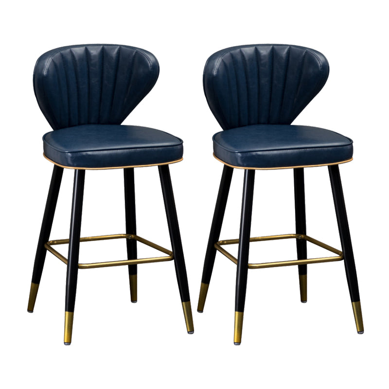 Nordic Style Bar Stool Metal Counter Bar Stool for Restaurant Navy Blue 2 Piece Set Clearhalo 'Bar Furniture' 'Bar Stools' 'bar_stools' 'furn' 'furn_bar_stools' 'Furniture' 'furniture_bar_stools' 'Kitchen & Dining Furniture' 6152419