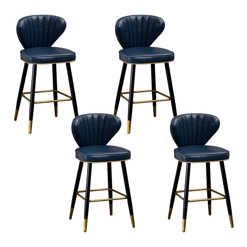 Nordic Style Bar Stool Metal Counter Bar Stool for Restaurant Navy Blue 4 Piece Set Clearhalo 'Bar Furniture' 'Bar Stools' 'bar_stools' 'furn' 'furn_bar_stools' 'Furniture' 'furniture_bar_stools' 'Kitchen & Dining Furniture' 6152421