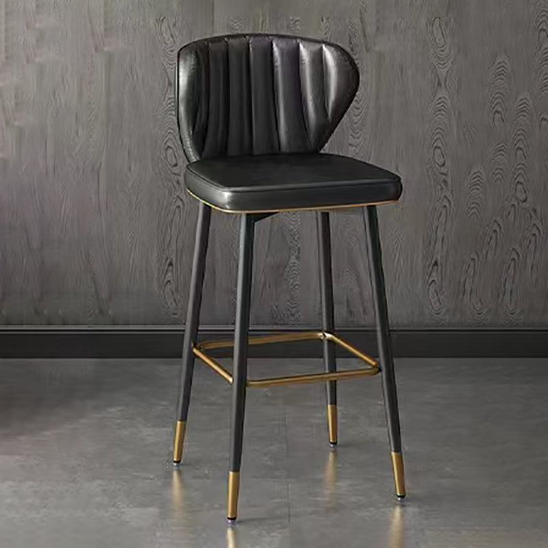 Nordic Style Bar Stool Metal Counter Bar Stool for Restaurant Black 1 Piece Clearhalo 'Bar Furniture' 'Bar Stools' 'bar_stools' 'furn' 'furn_bar_stools' 'Furniture' 'furniture_bar_stools' 'Kitchen & Dining Furniture' 6152423