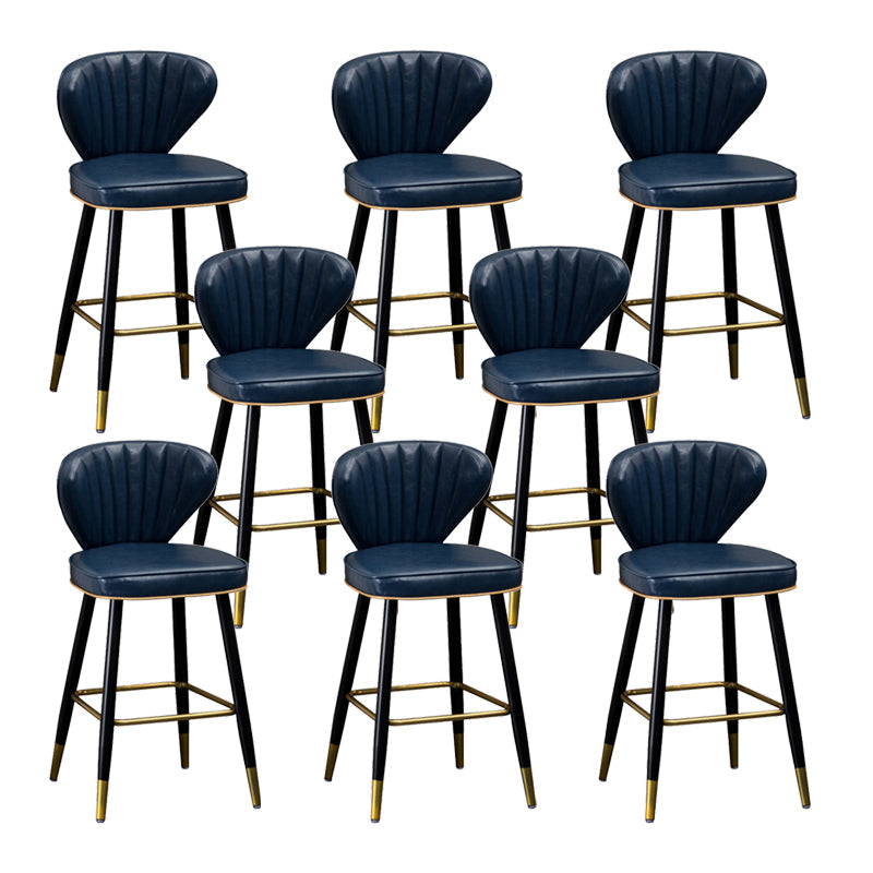 Nordic Style Bar Stool Metal Counter Bar Stool for Restaurant Navy Blue 8 Piece Set Clearhalo 'Bar Furniture' 'Bar Stools' 'bar_stools' 'furn' 'furn_bar_stools' 'Furniture' 'furniture_bar_stools' 'Kitchen & Dining Furniture' 6152424
