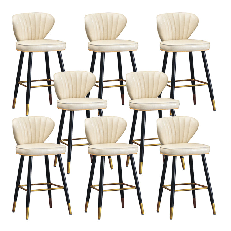 Nordic Style Bar Stool Metal Counter Bar Stool for Restaurant Off-White 8 Piece Set Clearhalo 'Bar Furniture' 'Bar Stools' 'bar_stools' 'furn' 'furn_bar_stools' 'Furniture' 'furniture_bar_stools' 'Kitchen & Dining Furniture' 6152435