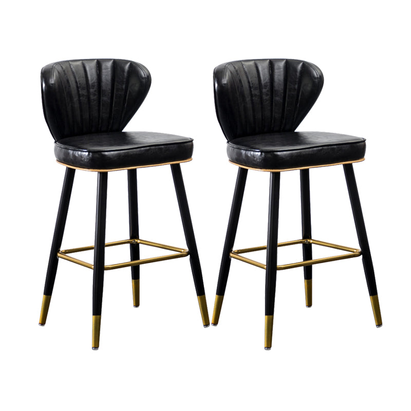 Nordic Style Bar Stool Metal Counter Bar Stool for Restaurant Black 2 Piece Set Clearhalo 'Bar Furniture' 'Bar Stools' 'bar_stools' 'furn' 'furn_bar_stools' 'Furniture' 'furniture_bar_stools' 'Kitchen & Dining Furniture' 6152437