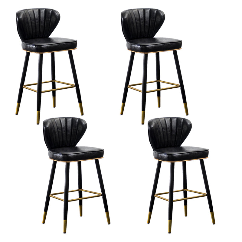 Nordic Style Bar Stool Metal Counter Bar Stool for Restaurant Black 4 Piece Set Clearhalo 'Bar Furniture' 'Bar Stools' 'bar_stools' 'furn' 'furn_bar_stools' 'Furniture' 'furniture_bar_stools' 'Kitchen & Dining Furniture' 6152439