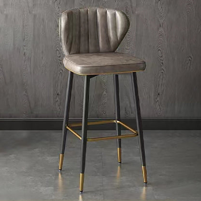 Nordic Style Bar Stool Metal Counter Bar Stool for Restaurant Light Gray 1 Piece Clearhalo 'Bar Furniture' 'Bar Stools' 'bar_stools' 'furn' 'furn_bar_stools' 'Furniture' 'furniture_bar_stools' 'Kitchen & Dining Furniture' 6152441