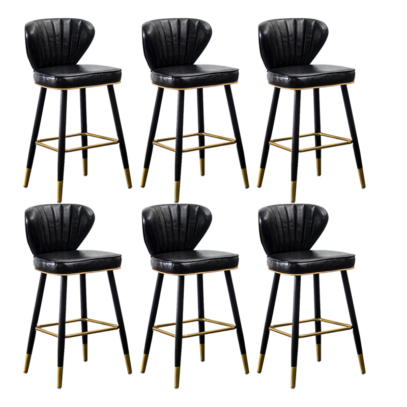 Nordic Style Bar Stool Metal Counter Bar Stool for Restaurant Black 6 Piece Set Clearhalo 'Bar Furniture' 'Bar Stools' 'bar_stools' 'furn' 'furn_bar_stools' 'Furniture' 'furniture_bar_stools' 'Kitchen & Dining Furniture' 6152442