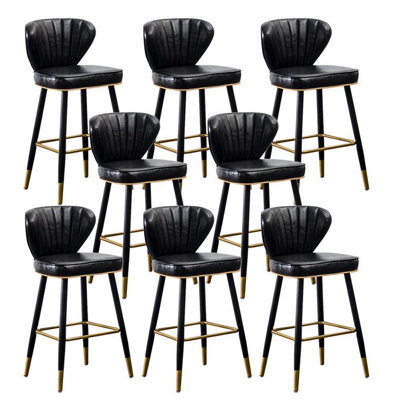 Nordic Style Bar Stool Metal Counter Bar Stool for Restaurant Black 8 Piece Set Clearhalo 'Bar Furniture' 'Bar Stools' 'bar_stools' 'furn' 'furn_bar_stools' 'Furniture' 'furniture_bar_stools' 'Kitchen & Dining Furniture' 6152443