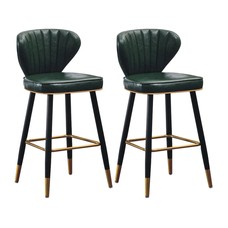 Nordic Style Bar Stool Metal Counter Bar Stool for Restaurant Blackish Green 2 Piece Set Clearhalo 'Bar Furniture' 'Bar Stools' 'bar_stools' 'furn' 'furn_bar_stools' 'Furniture' 'furniture_bar_stools' 'Kitchen & Dining Furniture' 6152445